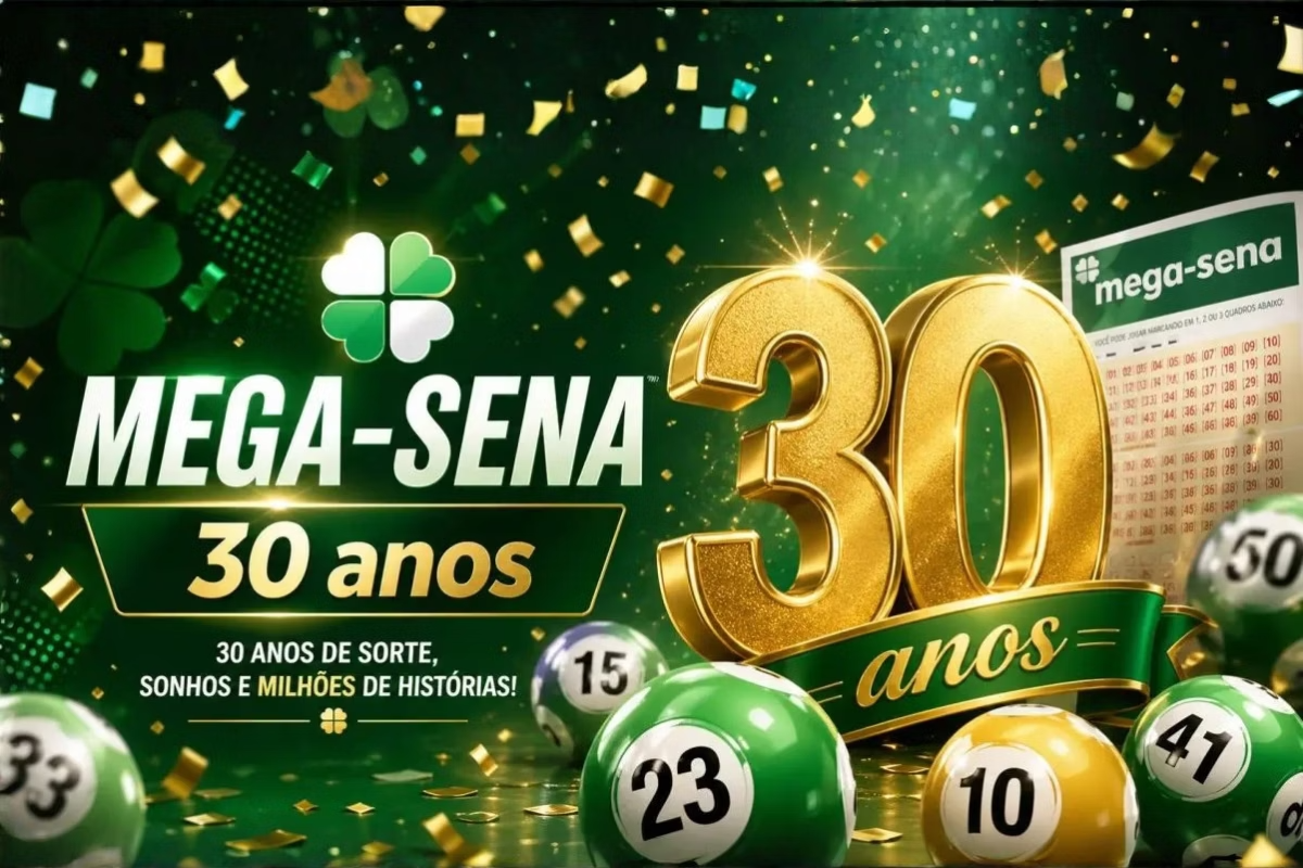 DUAS APOSTAS DIVIDEM PRÊMIO DE R$ 168 MILHÕES DA MEGA - SENA DE 30 ANOS